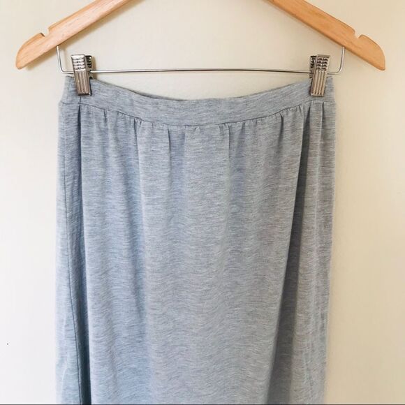 ASOS Light Grey Classic Soft Cotton High-Waisted High-Low Causal Wrap Skirt | 6 - Picture 7 of 8